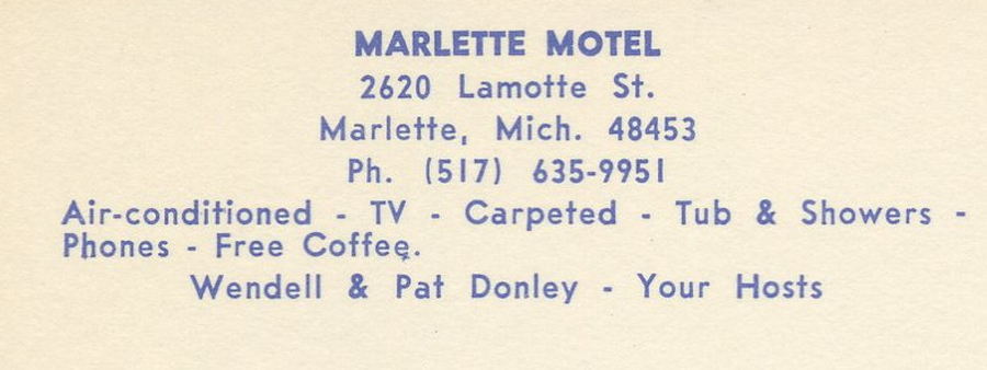 Marlette Motel - Vintage Postcard (newer photo)